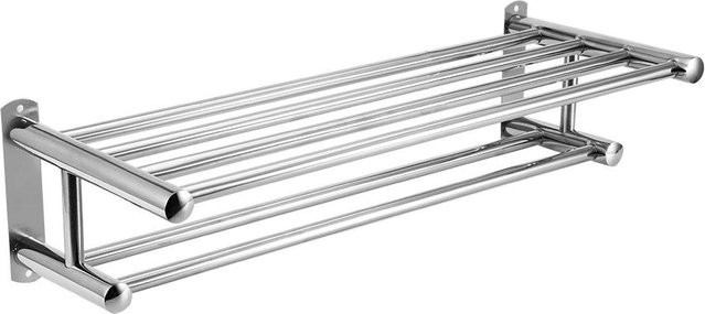 Qiilu U201 Edelstahl Badezimmer Handtuchhalter und Regal in Silber, Breite: 60 cm - Bild 1
