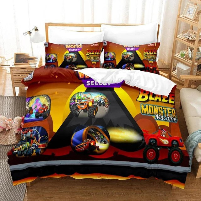 Bettwäscheset Blaze And Monster Machines von Practical Home Decor, mehrfarbig, Bettbezug und Kissenbezug, B/H: 210 x 210 cm - Bild 1