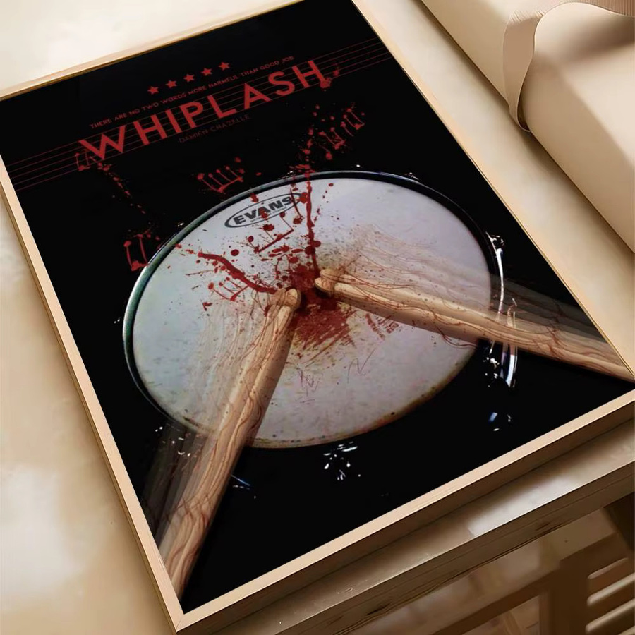 Retro Whiplash Film Poster in Schwarz-Weiß als grafisches Kunstwerk für deine Wanddekoration - Bild 6