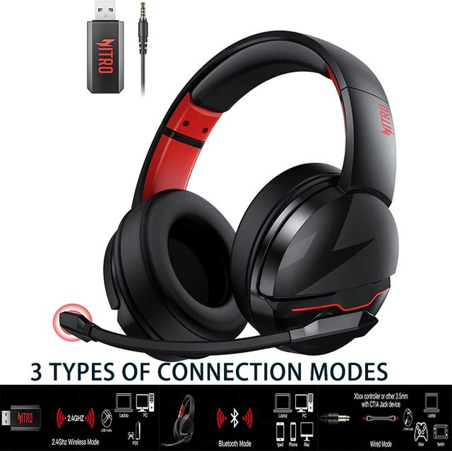 Acer Wireless Gaming Headset mit 50-mm-Treibern und Clear Voice Mikrofon in Schwarz-Grün für PC und PS4 - Bild 1