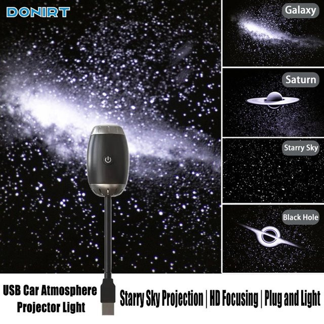 Donirt USB Auto Atmosphäre Projektor LED Sternenlicht für die Innenraumbeleuchtung mit Saturn Galaxy Effekt - Bild 1