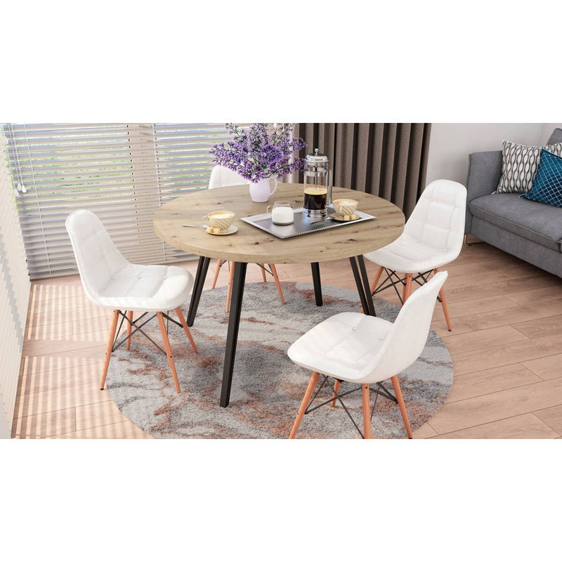 Esstisch MARTA von byLIVING in Eiche Artisan Nachbildung, Farbe Braun, H x B x T: 76 x 120 x 120 cm - Bild 2