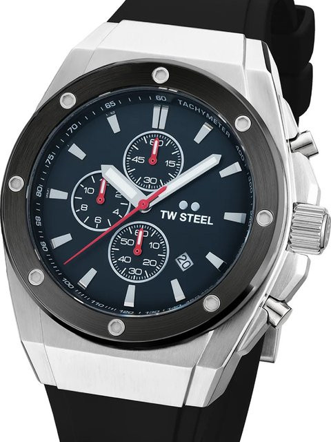 TW Steel Chronograph, Quarz, Edelstahl, 44 mm, Herren, Schwarz - Bild 1