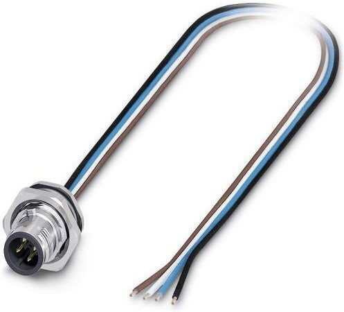 Phoenix Contact 1419629 Sensor-Aktor-Einbausteckverbinder M12 Stecker mit 4 Polen und Schraubanschluss, Multicolor, 0,50 m - Bild 1