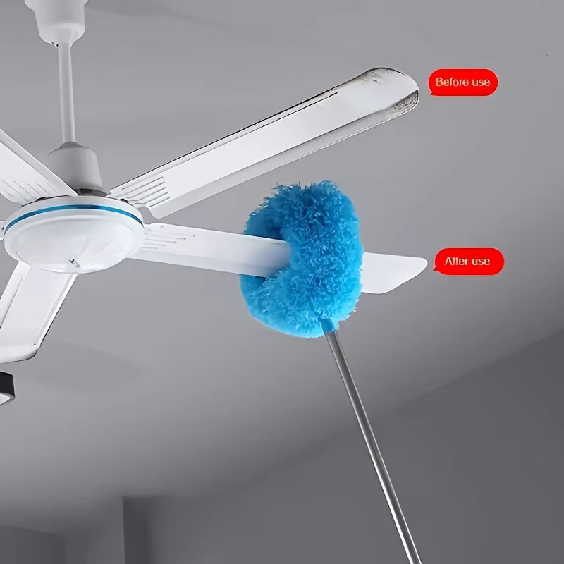ESHYLALA Mikrofaser Staubwedel mit Teleskopstiel in Grün für Deckenventilatoren und mühelose Reinigung - Bild 3