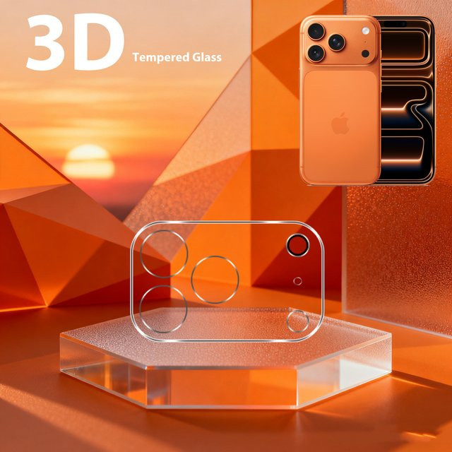2er-Set 3D gebogenes gehärtetes Glas für iPhone 17 Pro Max und iPhone 17 Pro als transparenter Kamera-Objektivschutz und Linsenschutz - Bild 1