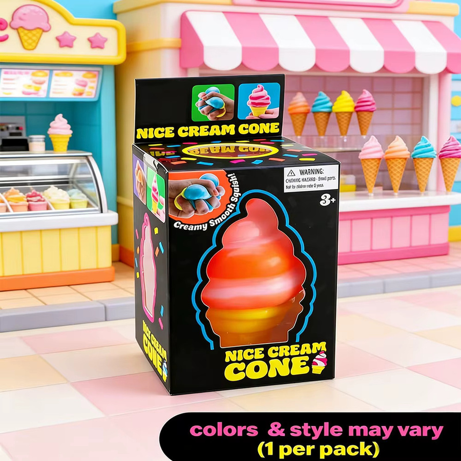 Nee-doh Nice Cream Cone, Bunter Eiscreme-förmiger Sensorischer Stressabbau-Fidget-Spielzeug, multicolour - Bild 2