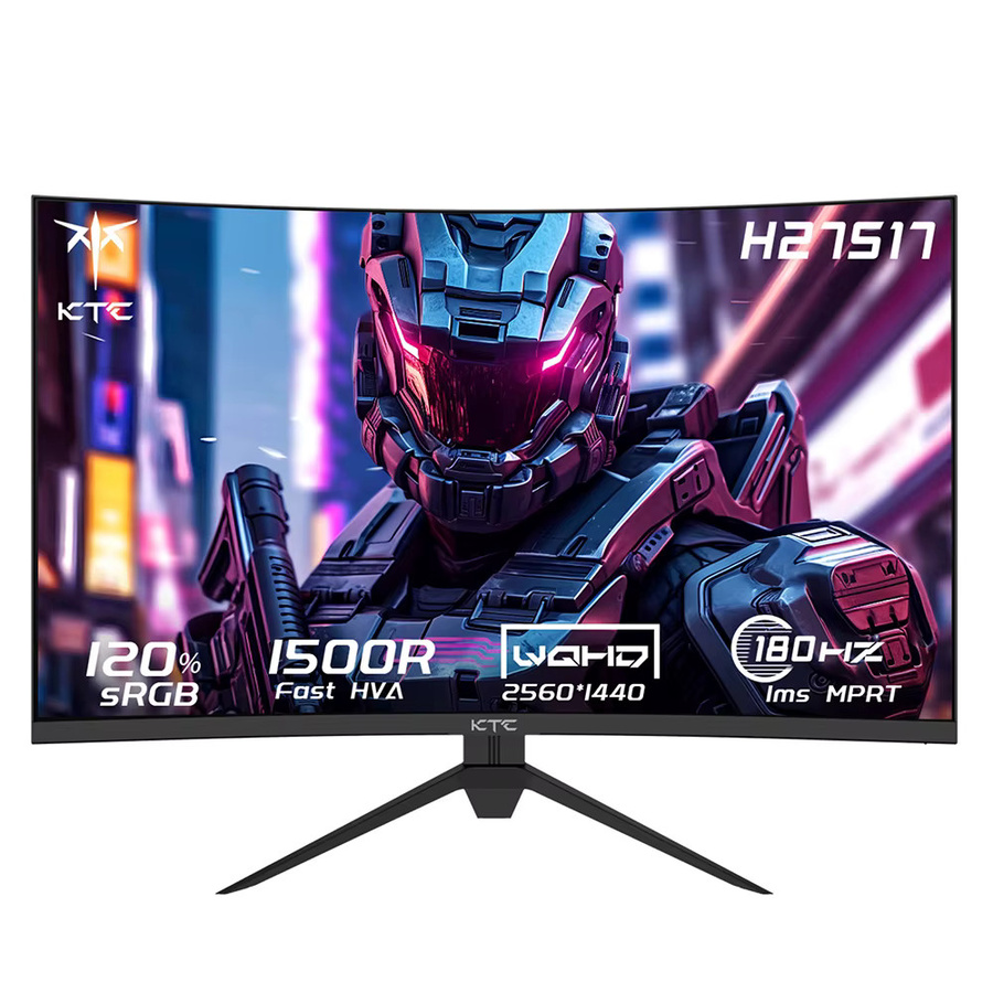 KTC H27S17 27 Zoll Curved Gaming-Monitor QHD 2560x1440 VA 180 Hz 1 ms MPRT Schwarz - Bild 2