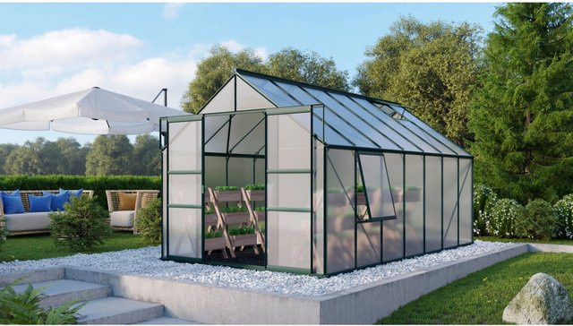 Vitavia Gewächshaus Meridian 2 Smaragd mit Polycarbonat-Platten und Vorzugsset - Bild 1