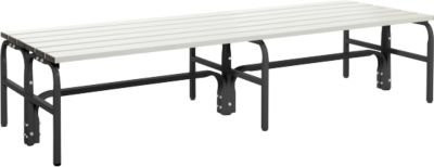 Doppelte Umkleidebank Sypro aus Metall in Anthrazit, Breite: 200 cm - Bild 1