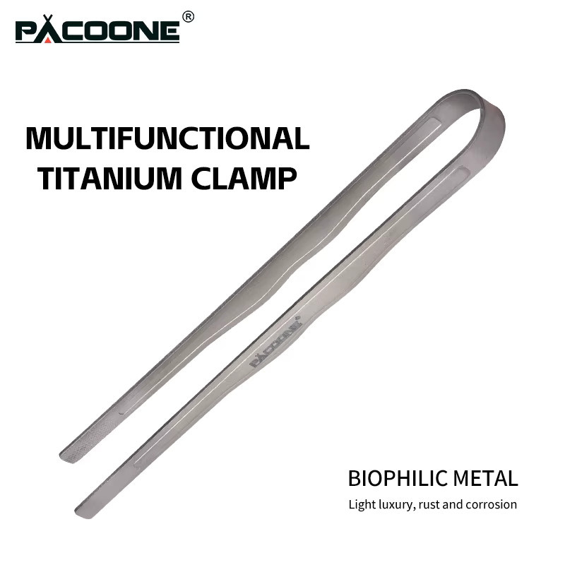 PACOONE Camping Titan-Teetassenclip und Grillzange aus Metall in Silber und Grau - Bild 2