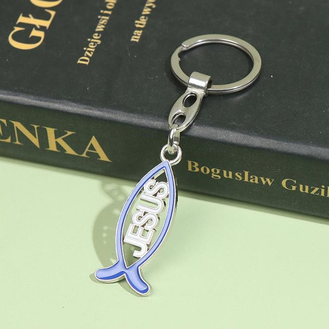 Warmya Anhänger Fisch Jesus Charm, blau, Unisex - Bild 1