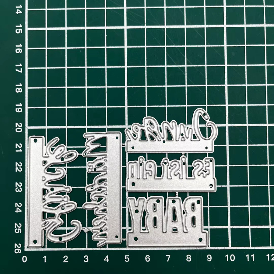Klassische deutsche Metall-Stanzmatrizen in Silber für Karten, Verpackungen und Scrapbooking - Bild 2