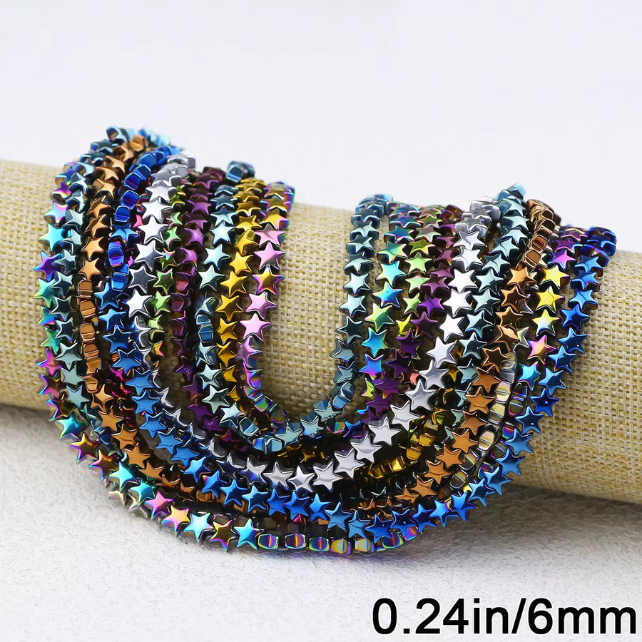 Perlen Hämatit, Schwarz, 6 mm, 70 Stück - Bild 3