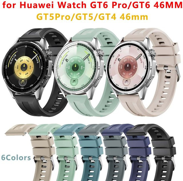 Indekos Uhrenarmband Silikon, Schwarz, 22 mm, Huawei GT6/GT5/GT4/GT5pro - Bild 1