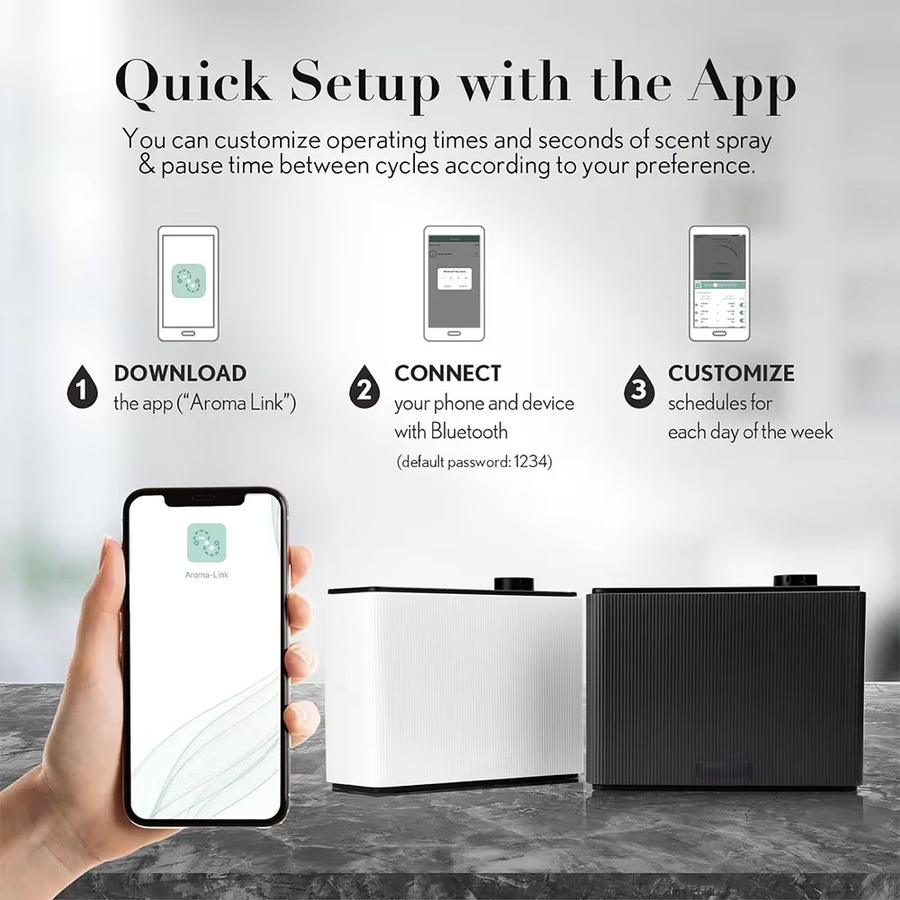 NAMASTE Smart Duftdiffusor mit Bluetooth und Timer, Elektrischer Aromadiffusor für Home, Hotel und Spa, Schwarz - Bild 5