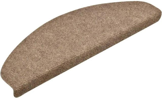 vidaXL Treppenmatten aus Nadelvlies, 15 Stück, beige, selbstklebend, rutschfest und schalldämpfend, B/H/T: 65 x 4 x 21 cm - Bild 1