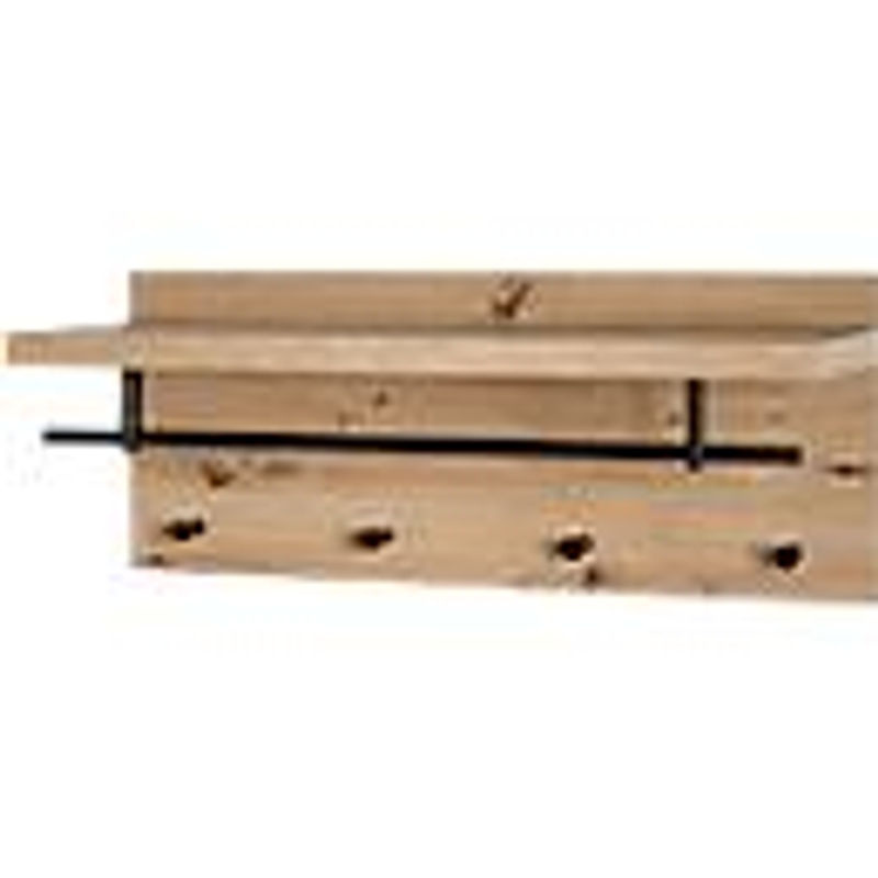 HAKU Wandgarderobe PARMA mit 4 Haken und Hutablage, Eiche-Dekor/Schwarz, B: 75 cm, H: 30 cm, T: 26 cm - Bild 4