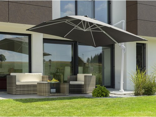 Schneider Schirme Ampelschirm Rhodos Twist Anthrazit mit UPF 50+ und Aluminiumgestell B/T: 300 x 300 cm - Bild 2