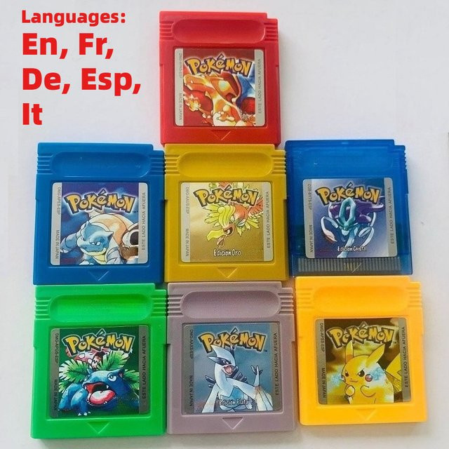 Pokémon-Serien-Spiele Gold, Silberkristall, Gelb, Rot, Blau, Modul/Cartridge - Bild 1