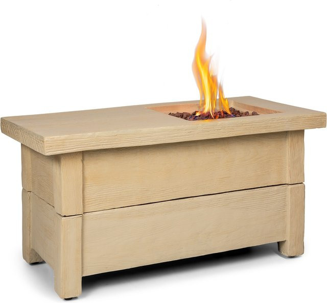 Blumfeldt Corinth Gas-Feuerstelle Fire Table mit Edelstahlbrenner in Silber - Bild 1