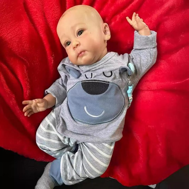 Hulexy Reborn Baby Puppe, 60cm, Braun, Silikon, Plüsch / Textil - Bild 1