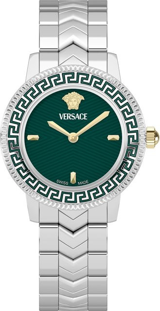 Versace Damenuhr V-Icon, Quarz, Edelstahl, Grün, 30 mm, 3 ATM - Bild 1