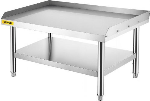 VEVOR Edelstahl Grillständer mit verstellbarer Ablage, Grilltisch aus Edelstahl in Silber, B/T/H: 122 x 76 x 61 cm - Bild 1