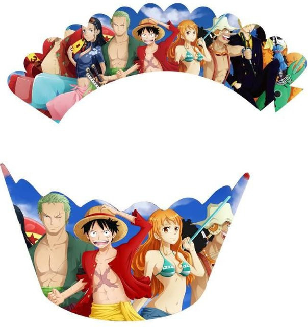 NobleRot One Piece Geburtstagsparty-Dekoration aus Papier, Mehrfarbig, 12 Stück - Bild 1