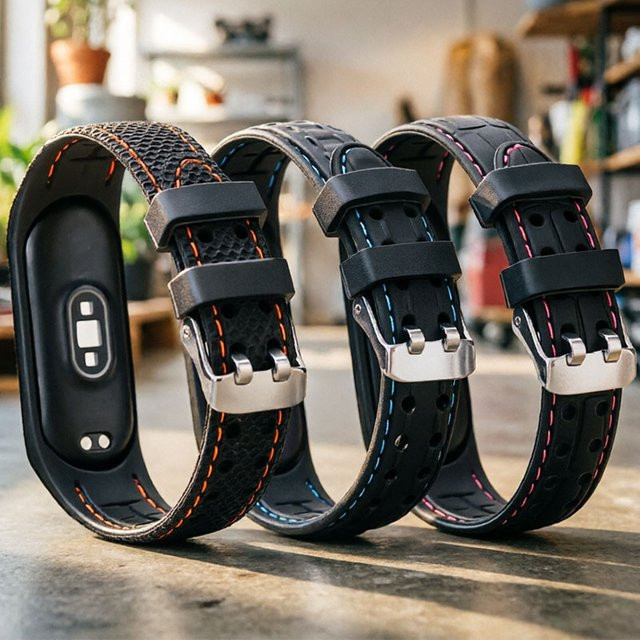 Xiaomi Uhrenarmband Silikon, Wabenmuster, Schwarz, Unisex - Bild 1