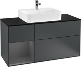 V&B Waschtischunterschrank Finion in Schwarz lackiert, Breite: 120 cm, Tiefe: 50,1 cm, Höhe: 50,1 cm - Bild 1