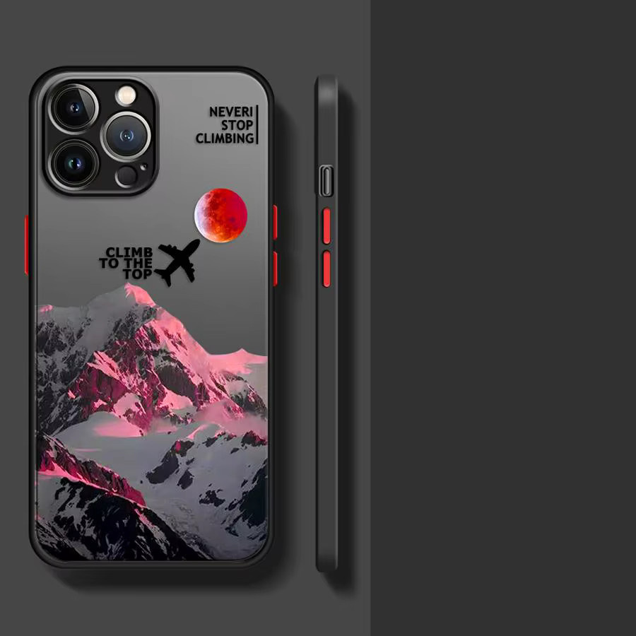 Mountain Peak Flugzeug Handyhülle für Apple iPhone 15 16 Pro Max 14 13 12 11 Plus XR SE Matt - Bild 2