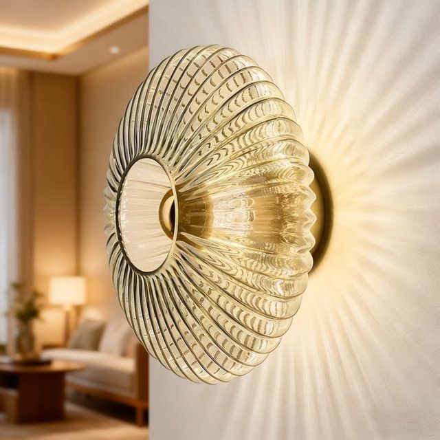 CETANT Nordische LED-Glas-Wandleuchte im minimalistischen Welllaternen-Design mit E27-Fassung - Bild 1