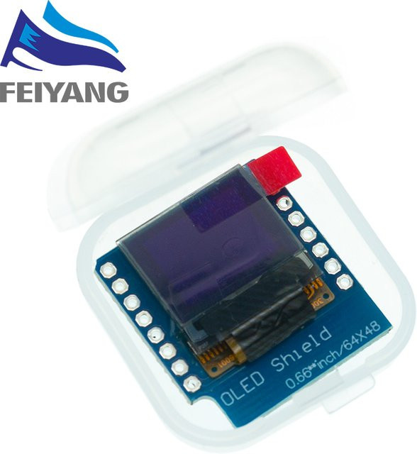 SAMIROB 0,66 Zoll OLED-Anzeigemodul in Blau für WEMOS D1 MINI ESP32 und STM32 mit I2C Schnittstelle - Bild 1