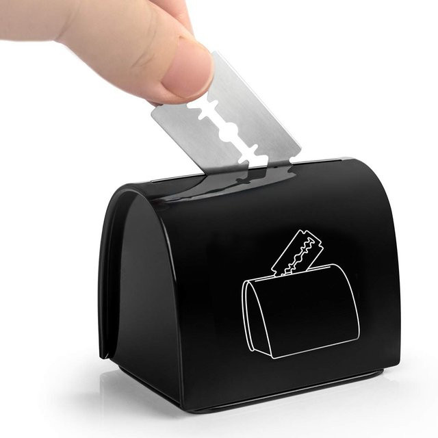 Sharps Aufbewahrungsbox für Rasiermesser und Rasierklingen in Schwarz für professionelle Friseure - Bild 1