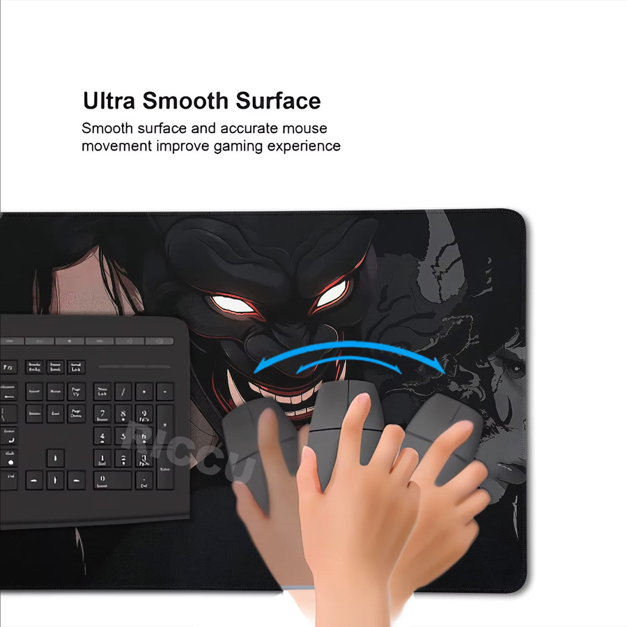 Riccu XXL Gamer-Mauspad Anime-Mädchen Teufelsmaske Multicolor B/T: 100 x 55 cm - Bild 4