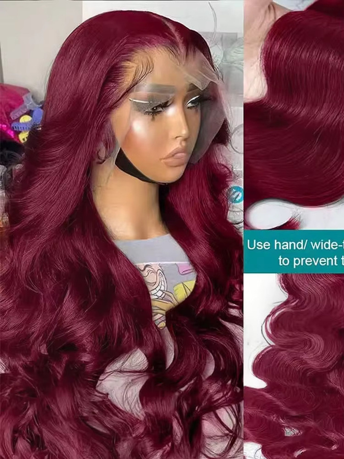 99J Body Wave Lace Perücke, 26 Zoll, HD Lace Front, Remy Echthaar, Lockige Wellentextur - Bild 3