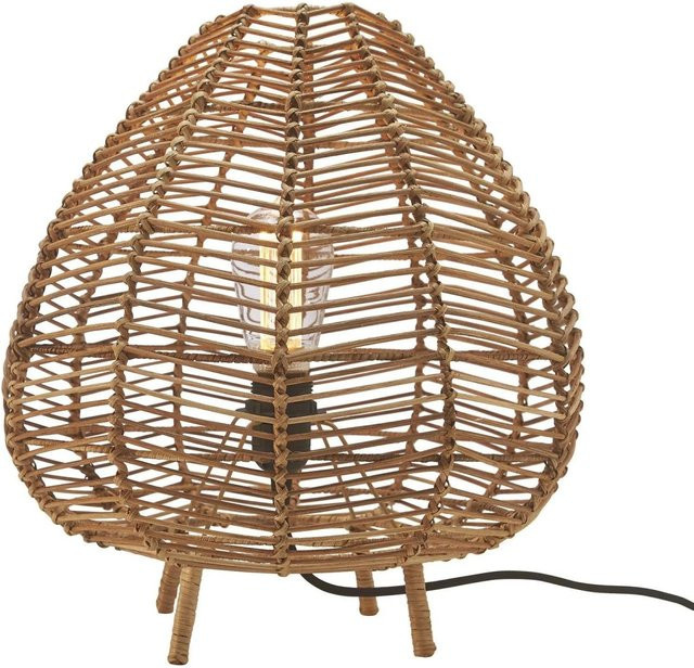 PR Home Nana Tischleuchte aus Naturrattan in Beige und Braun, Höhe: 40,0 cm, Breite: 36,5 cm, Tiefe: 38,5 cm - Bild 1