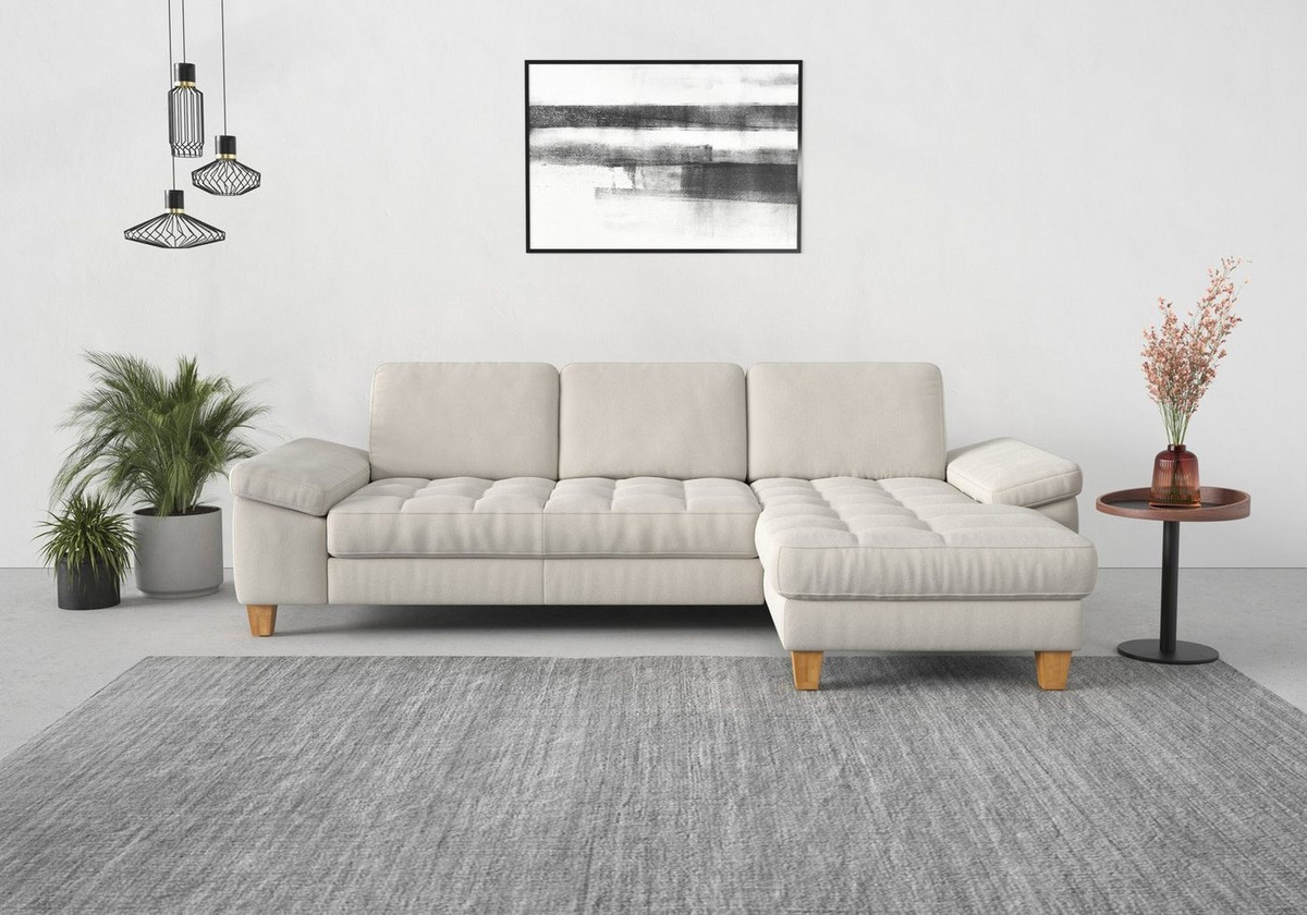 sit&more Ecksofa Westham L-Form mit Recamiere und Eichenfüßen - Bild 1