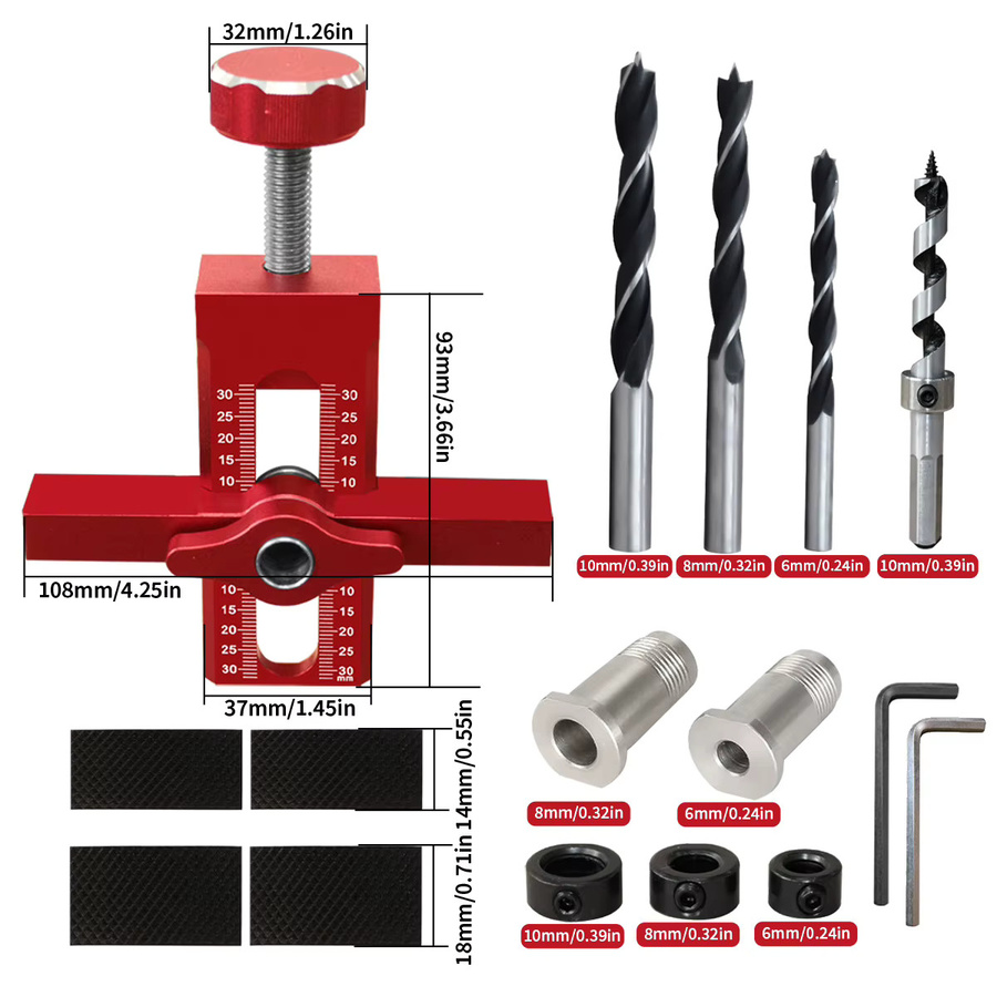 GDART Schranktür-Installationslocator aus Aluminium mit 6 mm, 8 mm und 10 mm Bohrer für eine schnelle und präzise Montage - Bild 3