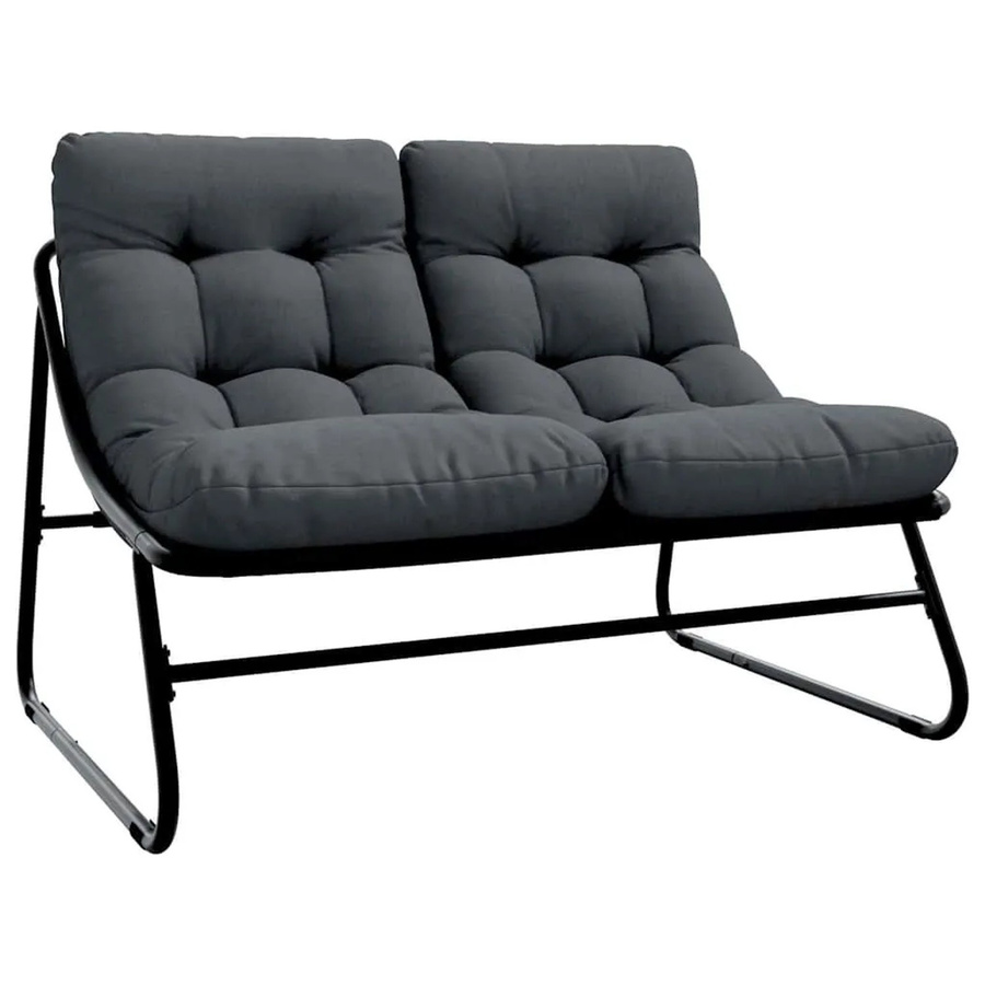 vidaXL Gartenmöbel Modern Schwarz aus Metall B/T/H: 110 x 81 x 71 cm - Bild 2