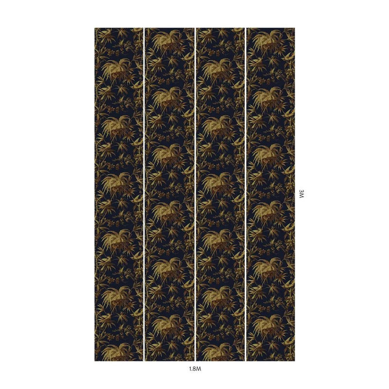 House of Hackney Tapete Aurora Midnight Gold in floralem Design mit botanischen Motiven und Vlies-Struktur - Bild 4