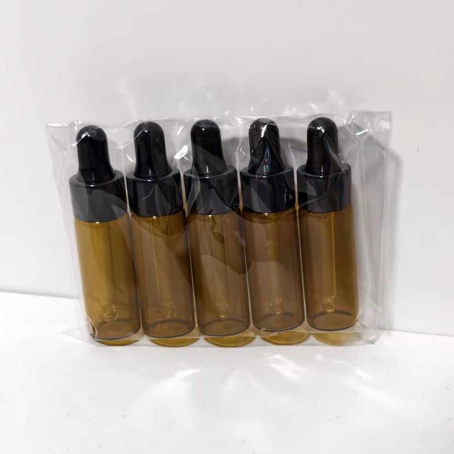 StarDu Packing Tropfflaschen aus Glas, bernsteinfarben, 5 ml, 10 Stück - Bild 5