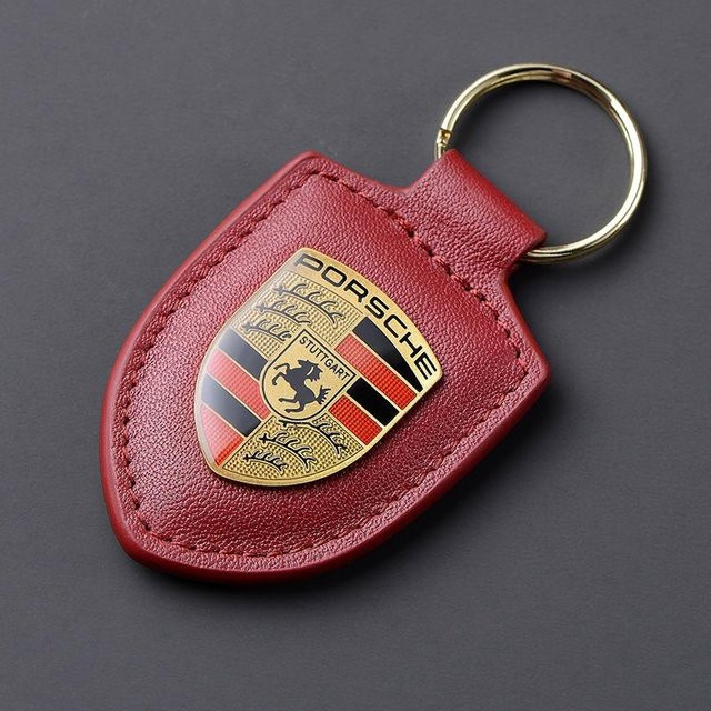 Porsche Schlüsselanhänger Leder, brown, Unisex - Bild 1