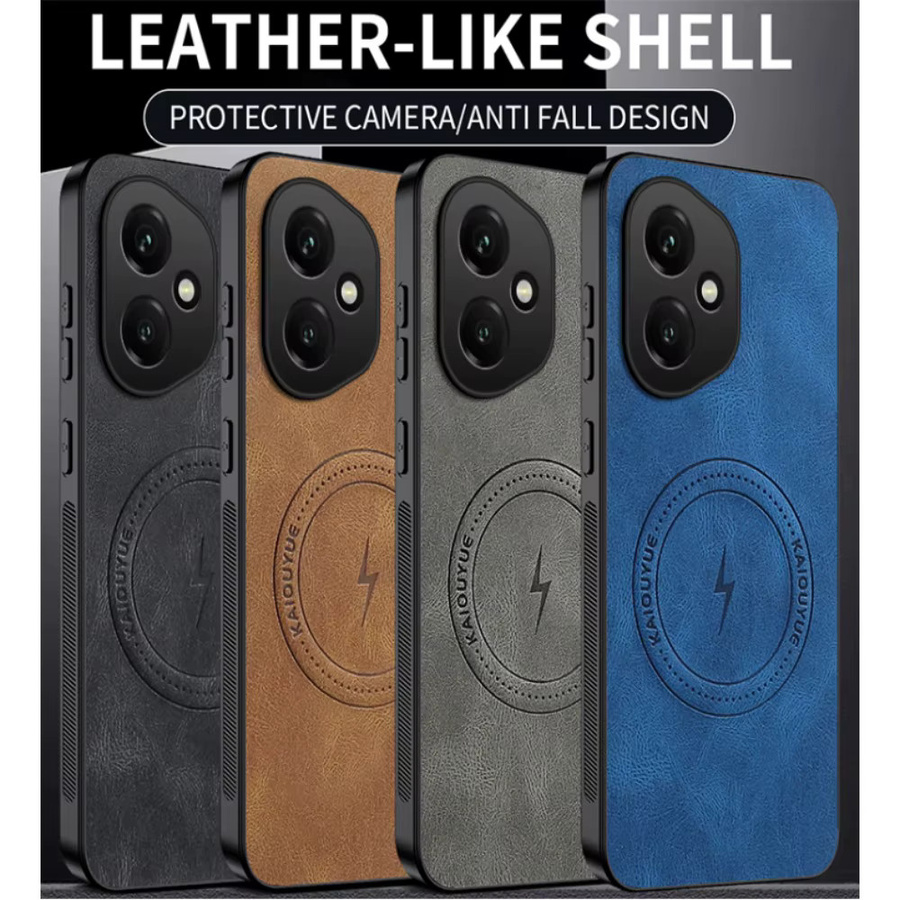 Magnetische Leder-Schutzhülle für Samsung Galaxy S26 Ultra S25 Edge S24 FE S23 S22 S21 Plus in Blau mit kabelloser Ladefunktion und MagSafe-Kompatibilität - Bild 2