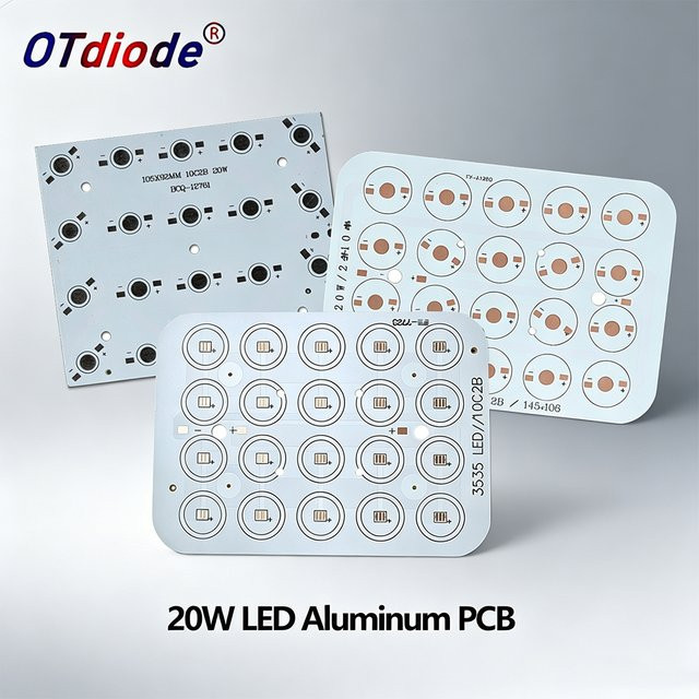 LED-Aluminium-Grundplatte als PCB-Board-Substrat und Kühler für LED-Chips in Silber, Breite: 14,5 cm, Tiefe: 10,6 cm - Bild 1