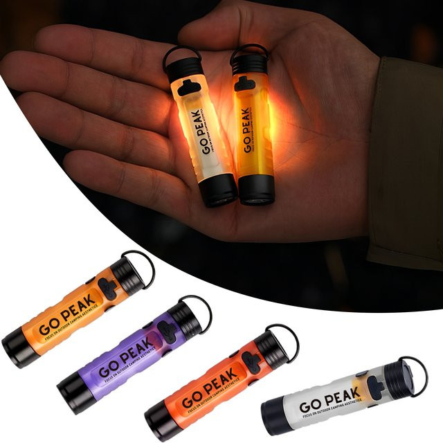 Gopeak Mini-Taschenlampe LED Schlüsselanhänger in Lila, USB wiederaufladbar für Outdoor, Wandern und Notfälle - Bild 1