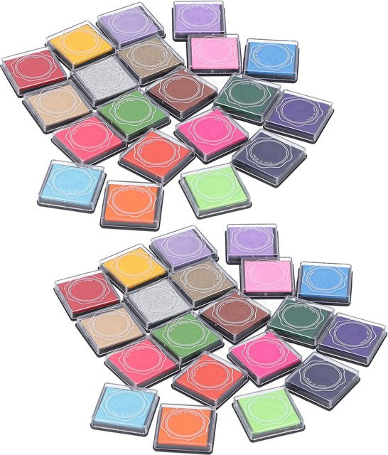 GoolRC Stempelkissen Set mit 20 Farben, Ungiftige Fingerfarben für Kinder zum Basteln, Grau und Mehrfarbig - Bild 1