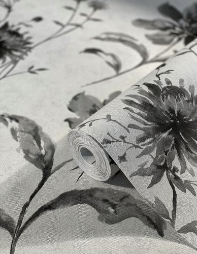 Marburg Vliestapete Shades mit floralem Blumenmuster in Grau - Bild 1