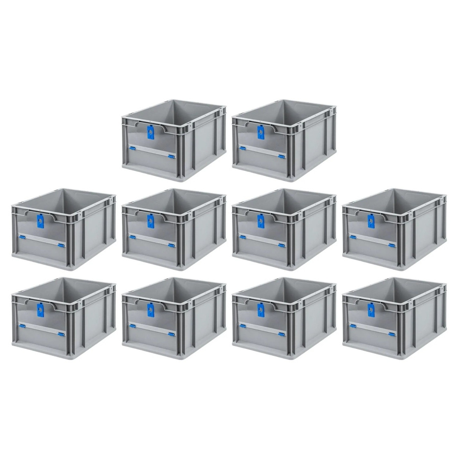 PROREGAL SparSet 10x Eurobox NextGen Insight Cover Transportbox mit Deckel, Blau, H x B x T: 22 x 30 x 40 cm, 20 Liter - Bild 2